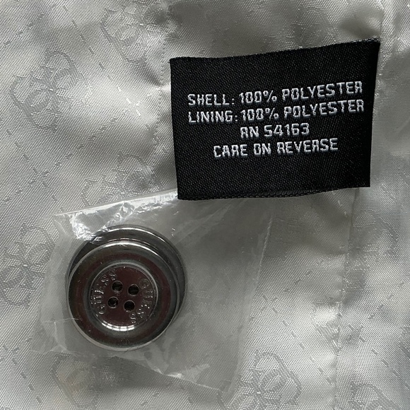 Guess Gray Zebra Print Trench Rain Coat Jacket Large - no belt - Picture 15 of 15